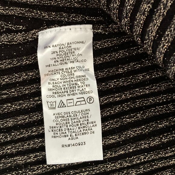 NWT LOFT Gold Metallic Shimmer Ribbed Midi Dress, SP - Picture 6 of 6